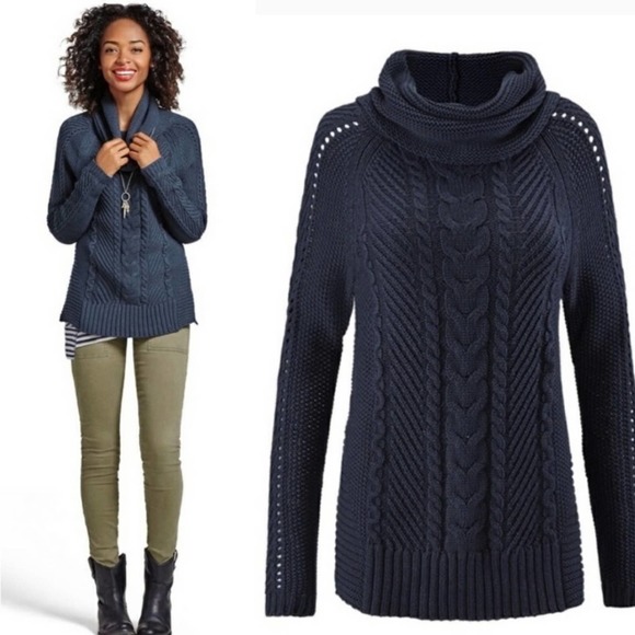 CAbi Cowl Neck Sweater Women XS Navy Blue - Picture 2 of 8